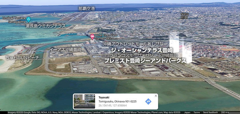 TomiGusuku Map, The Ocean Terrace Toyosaki and Premist Toyosaki Sea and Parks